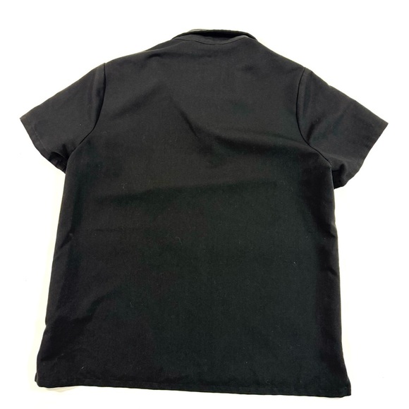 Figs Nala Scrub Top Collared Black Short Sleeve Uniform - Picture 2 of 6